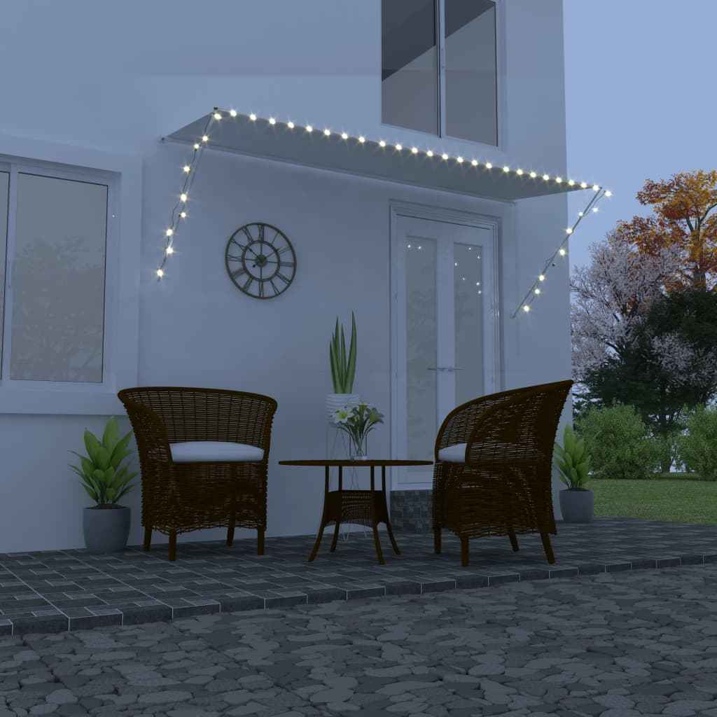 vidaXL Toldo retrátil com LED 200x150 cm amarelo e branco